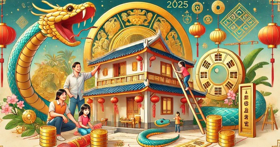 Theo phong thủy, năm Ất Tỵ 2025 có nhiều tuổi thuận lợi cho việc xây nhà, đầu tư bất động sản