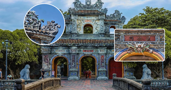 Cửa ra vào đẹp bậc nhất trong quần thể di sản cung đình Việt Nam: Tuyệt tác khảm sành sứ hơn 200 năm tuổi