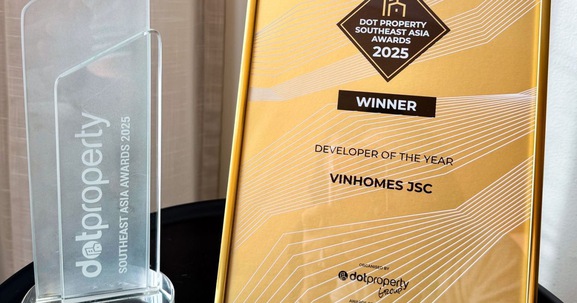Vinhomes được vinh danh "Nhà phát triển bất động sản của năm" khu vực Đông Nam Á tại Dot Property Southeast Asia Awards 2025