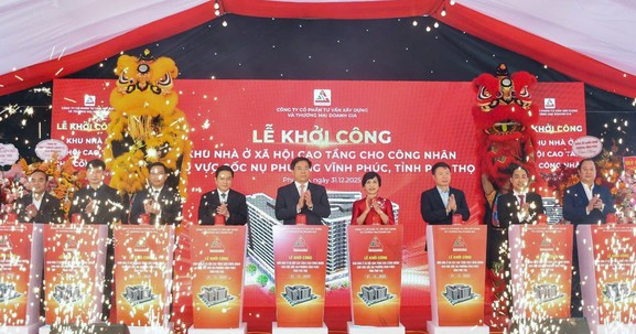 Phú Thọ khởi công thêm 559 căn nhà ở xã hội cho công nhân