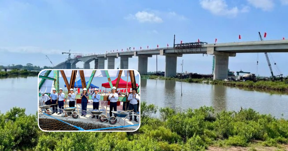 Hôm nay, chính thức hợp long cầu vượt trăm tỷ kết nối Nam Định - Ninh Bình