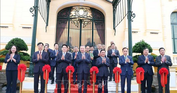 Tổng Bí thư Tô Lâm dự Lễ bàn giao công trình Tòa nhà Bắc Bộ Phủ, số 2 Lê Thạch (Hà Nội)