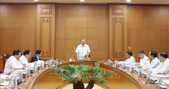 Tổng Bí thư Tô Lâm làm việc với Thường trực các Tiểu ban Đại hội XIV của Đảng