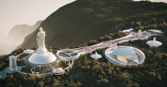 Tượng Phật cao nhất thế giới tại Việt Nam: Hạng mục đầu tiên dần thành hình, dự kiến hoàn thiện sau 1 năm nữa