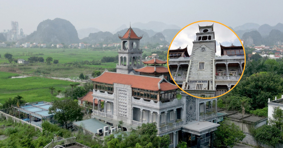 Dinh thự 'không hồ vữa' 3 tầng lớn nhất Việt Nam: Làm từ 1.000m3 đá, cao 27m, thi công trong hơn một thập kỷ