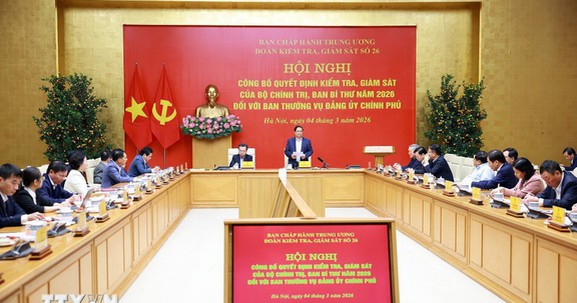 Công bố quyết định của Bộ Chính trị, Ban Bí thư kiểm tra Đảng ủy Chính phủ