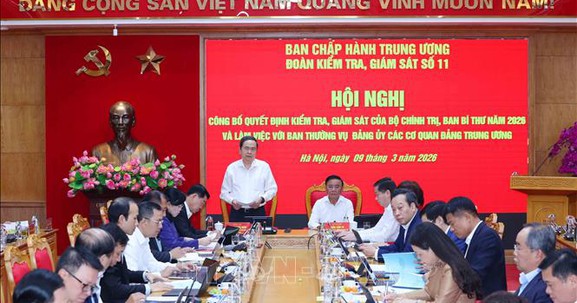 Công bố quyết định kiểm tra, giám sát của Bộ Chính trị, Ban Bí thư đối với Ban Thường vụ Đảng uỷ các cơ quan Đảng Trung ương