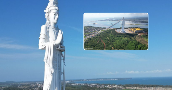 Việt Nam sở hữu công trình tâm linh đồ sộ, cao nhất Đông Nam Á: Tọa lạc trên đỉnh núi mang hình dáng 'tuấn mã vượt sông'