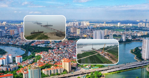 Thi công tốc lực, 2 cây cầu trọng điểm hơn 6.000 tỷ thuộc Vành đai 4 vùng Thủ đô đạt dấu mốc quan trọng