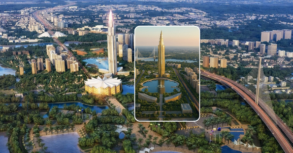 Việt Nam sắp có thêm tháp chọc trời 108 tầng: Nằm sát sườn cầu dây văng thép lớn nhất cả nước, là biểu tượng nổi bật của đại dự án 4,2 tỷ USD