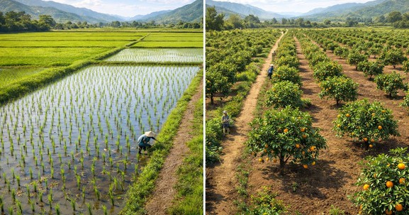 Từ nay, tự ý chuyển đất trồng lúa sang đất trồng cây lâu năm có thể bị phạt đến 30 triệu đồng
