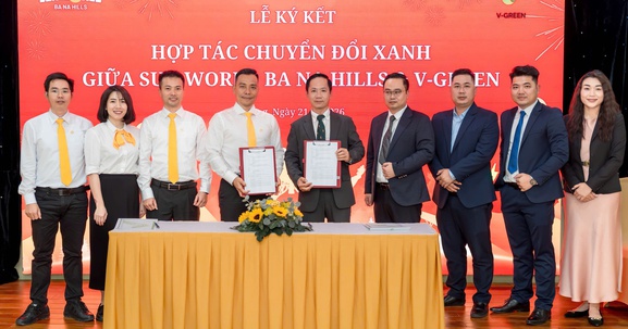V-Green hợp tác triển khai trạm sạc, tủ đổi pin xe điện Vinfast tại Sun World Ba Na Hills