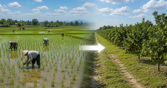Từ nay, tự ý chuyển đất trồng lúa sang đất trồng cây lâu năm có thể bị phạt 30 triệu đồng