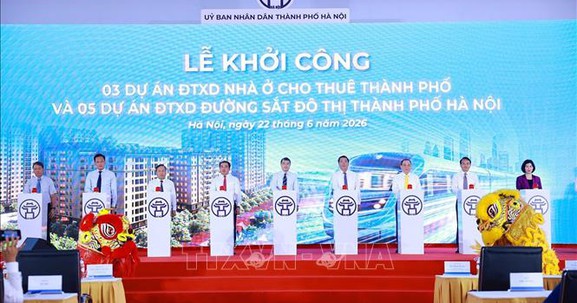 Thủ tướng Lê Minh Hưng dự lễ khởi công các dự án nhà ở cho thuê và đường sắt đô thị Hà Nội