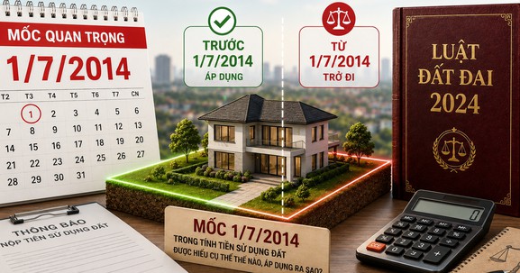 Mốc 1/7/2014 trong tính tiền sử dụng đất được hiểu cụ thể thế nào, áp dụng ra sao?