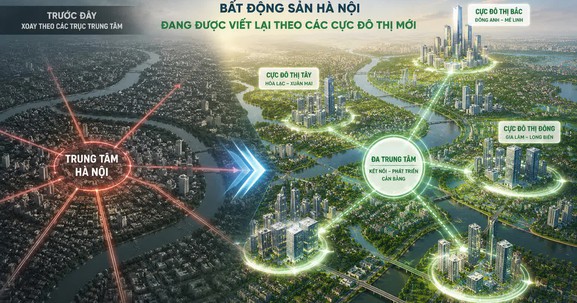 Không còn xoay theo các trục trung tâm, bất động sản Hà Nội đang được viết lại theo các cực đô thị mới