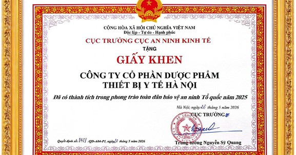 HAPHARCO vinh dự nhận Giấy khen của Cục An ninh Kinh tế - Bộ Công an