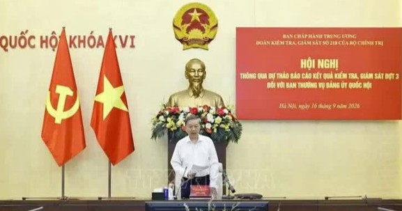 Thông qua dự thảo kết quả kiểm tra, giám sát đợt 3 đối với Ban Thường vụ Đảng ủy Quốc hội