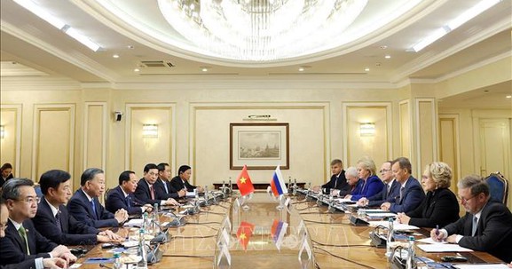 Tổng Bí thư, Chủ tịch nước Tô Lâm hội kiến Chủ tịch Hội đồng Liên bang Nga Valentina Matvienko