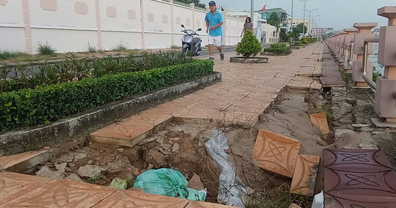 Cần Thơ: Bờ kè Khai Luông xuống cấp sau 2 năm sử dụng