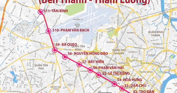 Dự kiến giữa năm 2022 sẽ khởi công metro số 2 ở TP.HCM