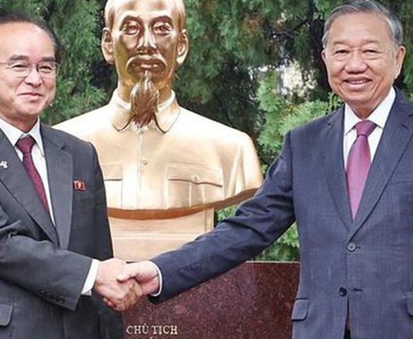 Tổng Bí thư Tô Lâm dự Lễ khánh thành tượng Chủ tịch Hồ Chí Minh tại Triều Tiên