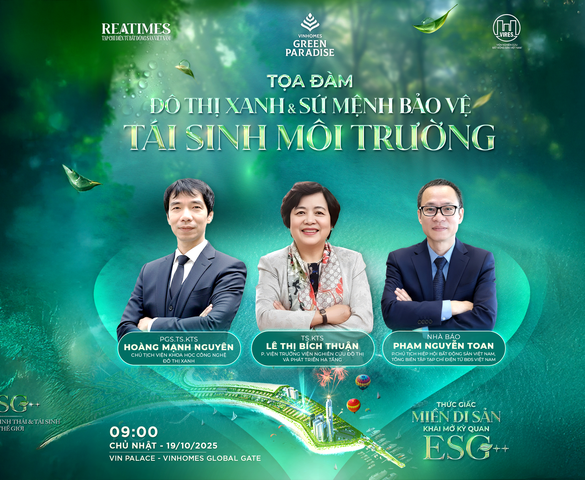 Sáng 19/10 diễn ra Tọa đàm: “Đô thị xanh và sứ mệnh bảo vệ - tái sinh môi trường”