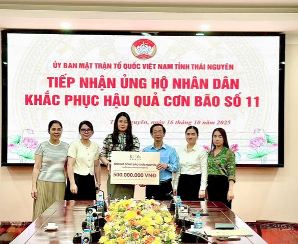KITA Group trao 500 triệu đồng hỗ trợ đồng bào Thái Nguyên sau bão số 11