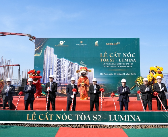 Sunshine Group cất nóc tòa S2 Lumina tại dự án căn hộ hàng hiệu đầu tiên ở KĐT Ciputra 