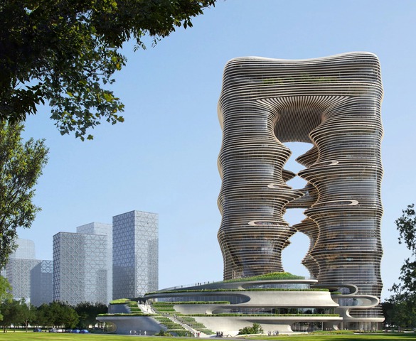 Sắp hoàn thiện tòa nhà chọc trời cao gần 200m, kiến trúc tựa hẻm núi mở ra giữa trời