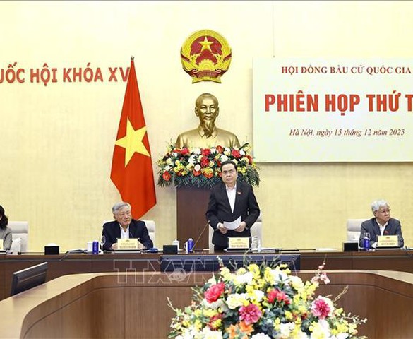 Chủ tịch Quốc hội Trần Thanh Mẫn chủ trì Phiên họp thứ tư Hội đồng Bầu cử quốc gia