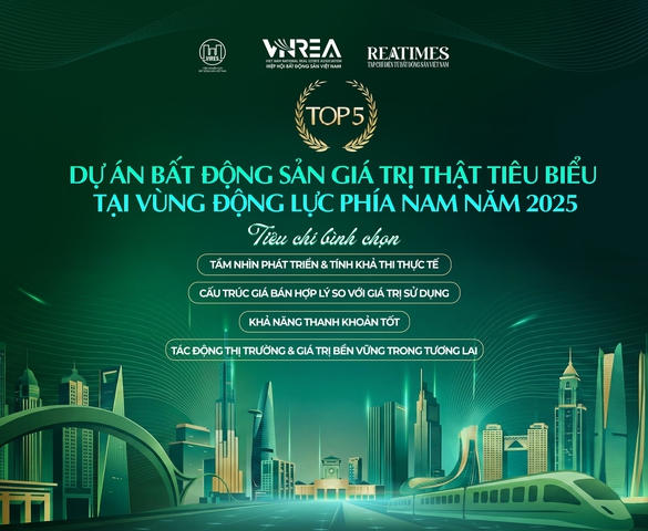 Top 5 dự án bất động sản giá trị thật tiêu biểu Vùng động lực phía Nam năm 2025