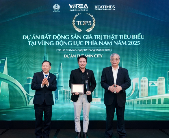 The Win City được vinh danh “Top 5 dự án bất động sản giá trị thật tiêu biểu Vùng động lực phía Nam năm 2025”