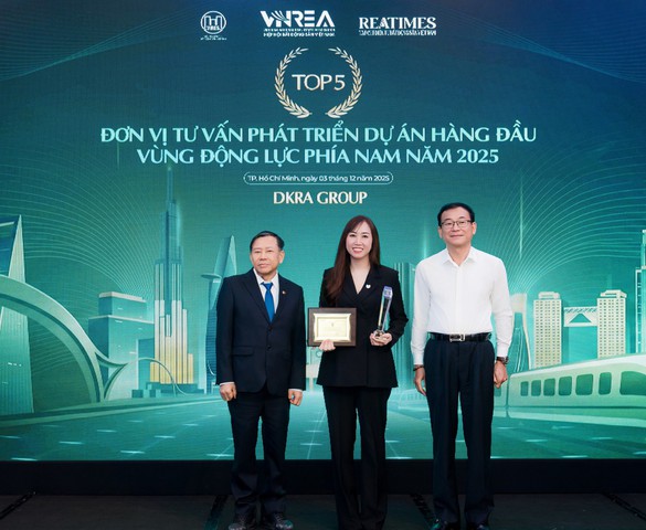 DKRA Group được vinh danh Top 5 đơn vị tư vấn phát triển dự án hàng đầu Vùng động lực phía Nam năm 2025