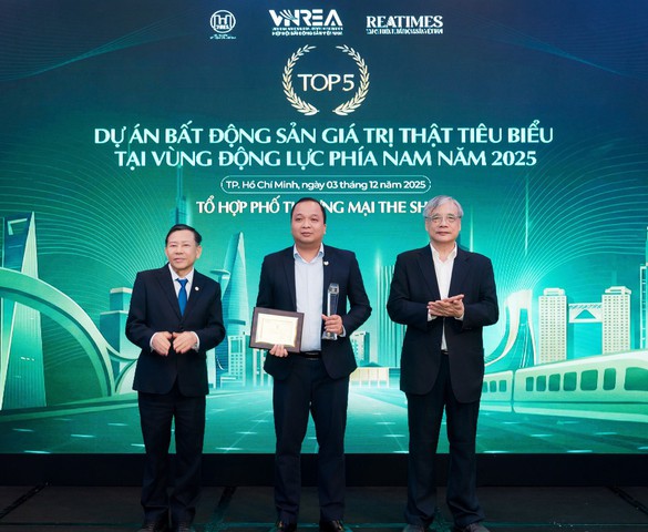 the Sholi được vinh danh Top 5 dự án bất động sản giá trị thật tiêu biểu tại Vùng Động lực phía Nam năm 2025