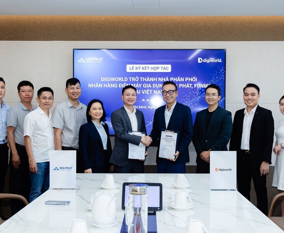 Hòa Phát và Digiworld hợp tác phân phối các sản phẩm điện máy gia dụng trên toàn quốc