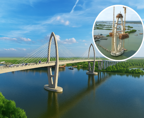 Cây cầu 4.900 tỷ có nhịp chính dài nhất Đông Nam Á dần thành hình