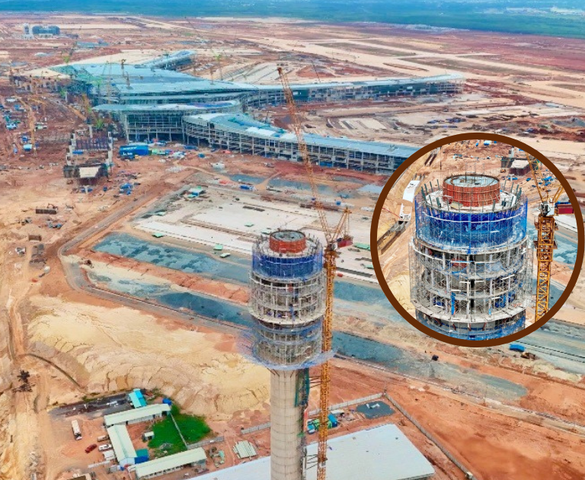 Tháp không lưu 3.500 tỷ cao nhất Việt Nam tại siêu sân bay 16 tỷ USD đã thành hình: Diện mạo hiện đại, hài hòa với nhà ga hành khách