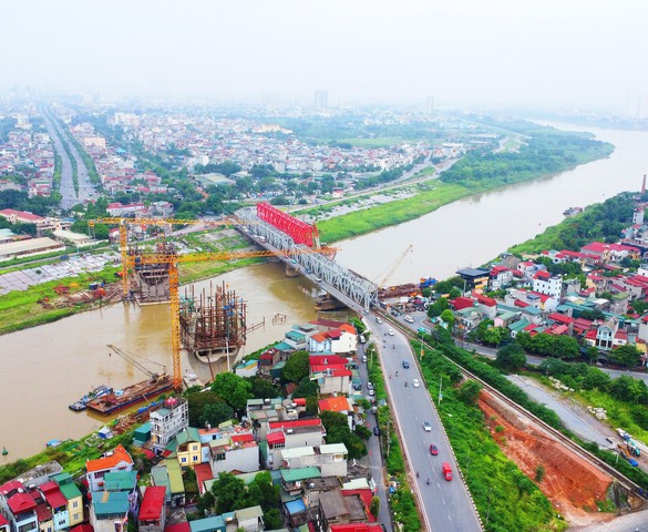 Cận cảnh dự án Cầu Đuống mới thi công dang dở