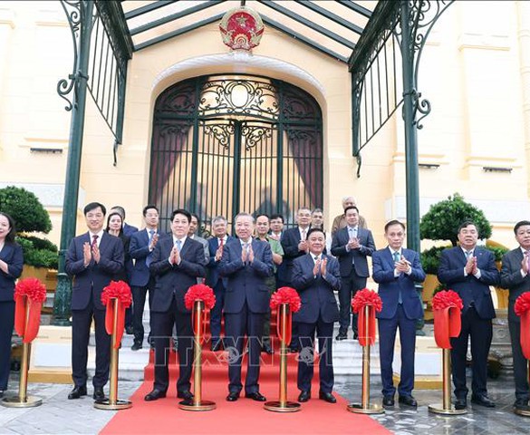 Tổng Bí thư Tô Lâm dự Lễ bàn giao công trình Tòa nhà Bắc Bộ Phủ, số 2 Lê Thạch (Hà Nội)