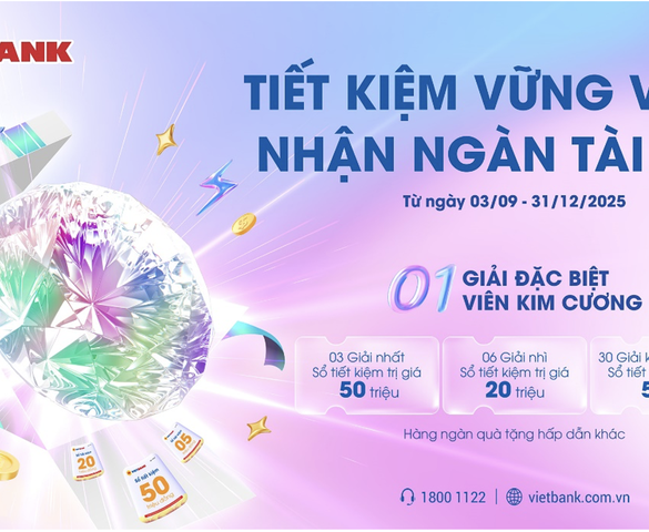 Vietbank tung chiêu khuyến mại gần 5 tỷ đồng, cơ hội trúng viên kim cương 500 triệu đồng