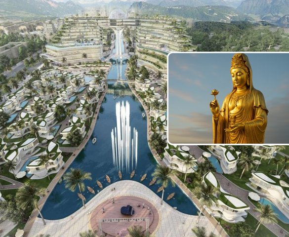 Tân Hoàng Minh từng muốn làm khu tâm linh có tượng Phật Quan Thế Âm Bồ Tát dát vàng 24 kara cao nhất thế giới, ngang ngửa tháp chọc trời 54 tầng