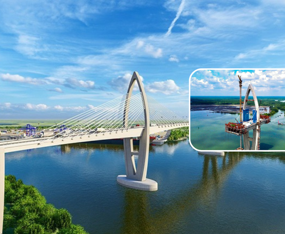 Cây cầu 4.900 tỷ có nhịp chính lớn nhất Đông Nam Á: Trục huyết mạch kết nối với siêu cảng nằm TOP 10 thế giới tại Việt Nam