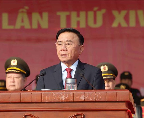 Thường trực Ban Bí thư dự Lễ xuất quân và diễn tập phương án bảo vệ Đại hội lần thứ XIV của Đảng