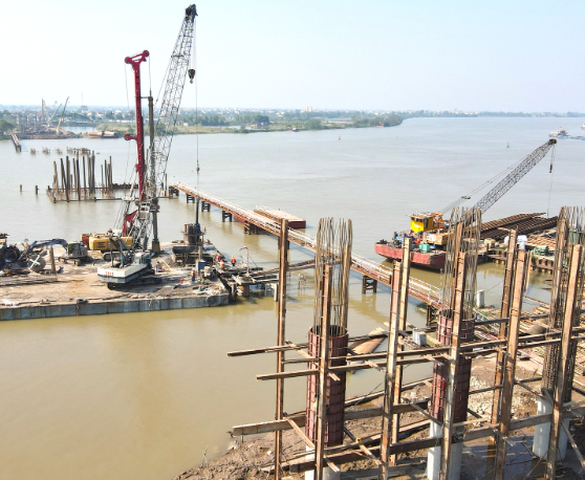 Cầu vượt sông gần nghìn tỷ kết nối 2 tỉnh Nam Định – Thái Bình cũ sẽ hoàn thành sớm 3 tháng