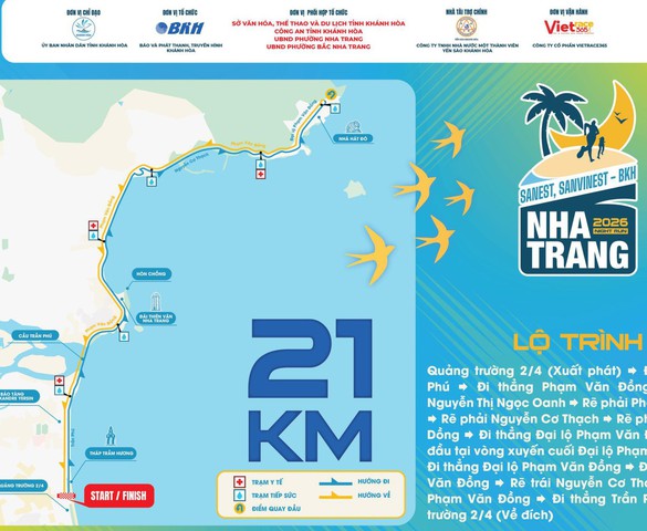 Nha Trang Night Run 2026 mở hành trình 21km qua Libera Nha Trang