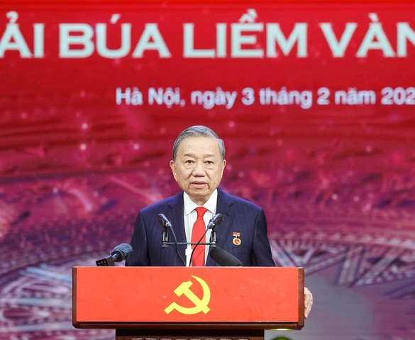 Toàn văn bài phát biểu của Tổng Bí thư Tô Lâm tại Lễ tuyên dương Bí thư Chi bộ xuất sắc và trao Giải Búa liềm Vàng lần thứ X