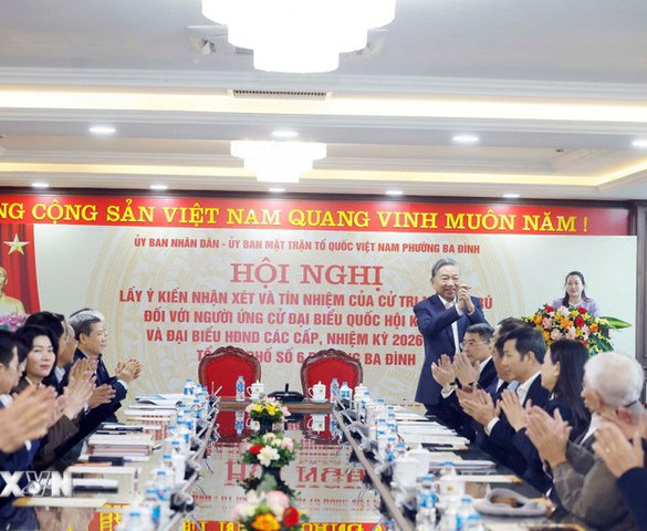 Tổng Bí thư dự Hội nghị lấy ý kiến cử tri nơi cư trú đối với người ứng cử đại biểu Quốc hội