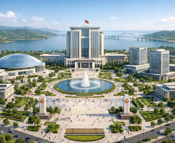 Tỉnh sắp lên TP trực thuộc Trung ương khảo sát vị trí xây trung tâm hành chính mới: Quy mô 1.500ha, tọa lạc tại vùng vịnh là hợp lưu của 6 con sông