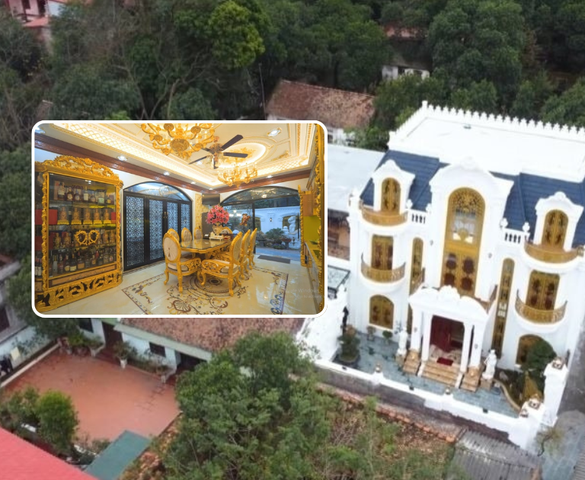 Biệt thự dát vàng sở hữu kiến trúc đặc biệt giữa làng quê: Nội thất từ gỗ quý được chạm khắc tinh xảo, bên trong như cung điện thu nhỏ